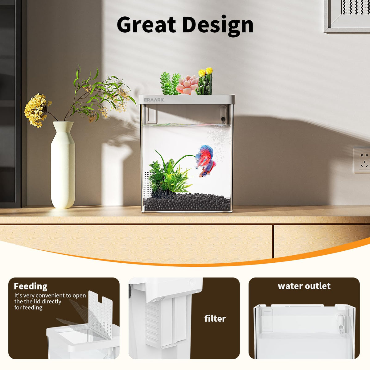 1.5 Gallon Aquarium Kit with Filter and LED Light O605270