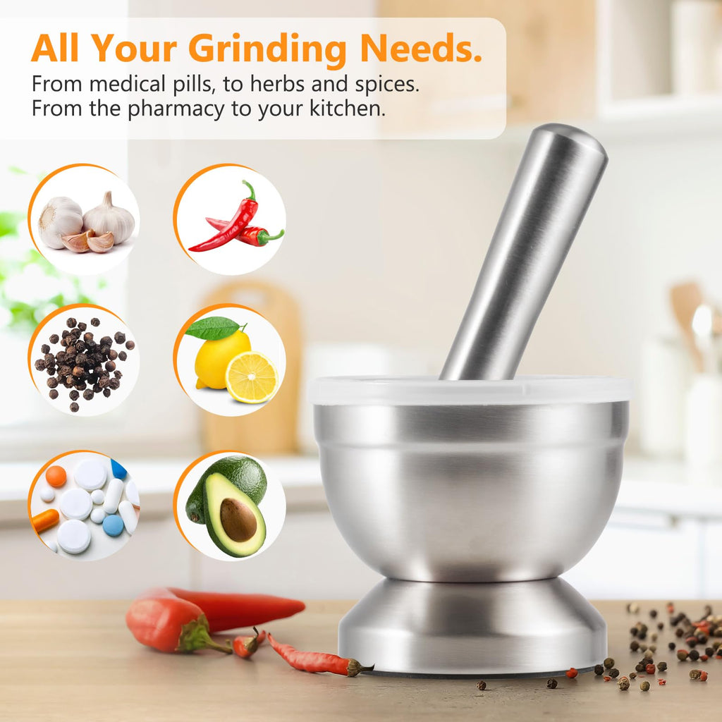 18/8 Stainless Steel Mortar and Pestle G3798