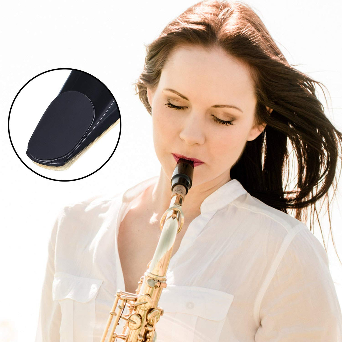 32 Pieces 0.8 mm Saxophone and Clarinet Mouthpiece Cushion Black A406