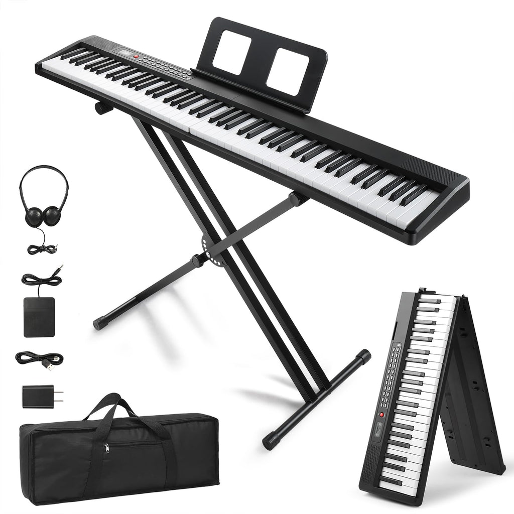 88 Key Foldable Electronic Keyboard Piano with Stand P11879