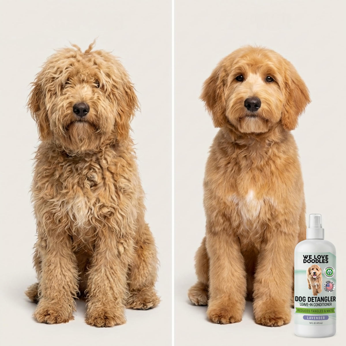 Dog Detangler Spray, Leave-in Conditioner Spray, Lavender, 16 OZ H116