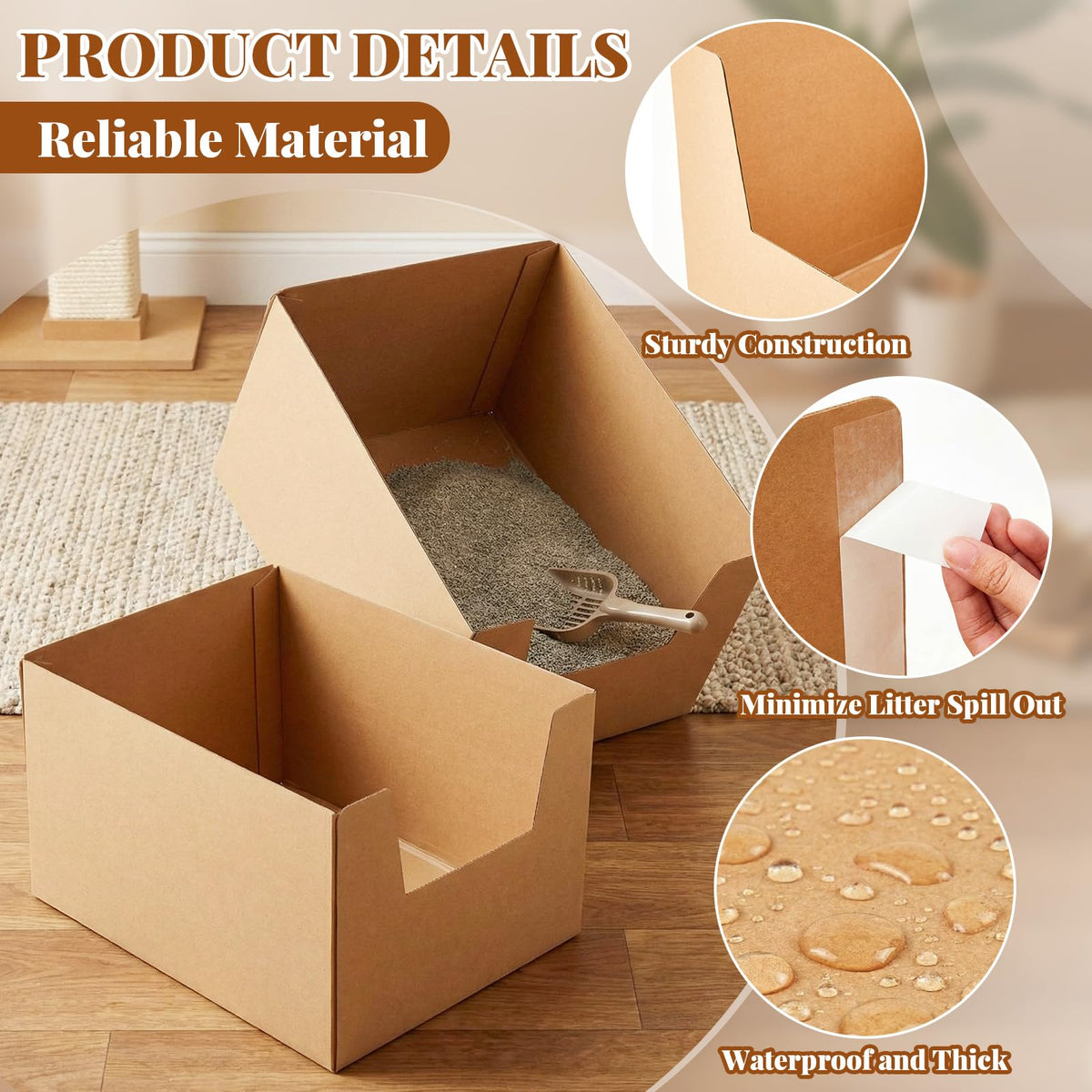 2 Pack XXL Disposable High Sided Litter Boxes J69315