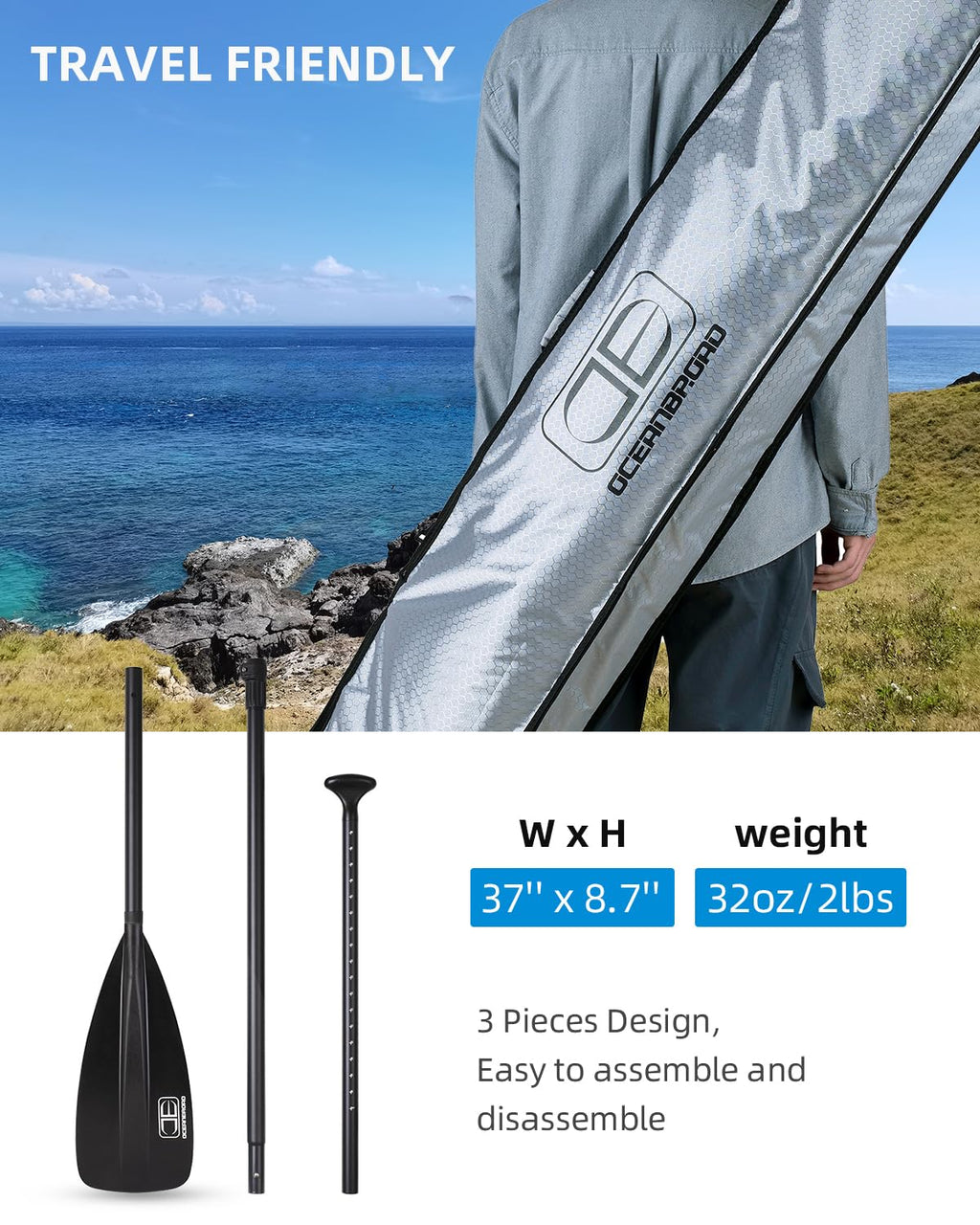 Adjustable Aluminum Alloy SUP Paddle W98210
