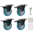3 Inch Plate Casters Set of 4 Double Brake Heavy Duty W69665