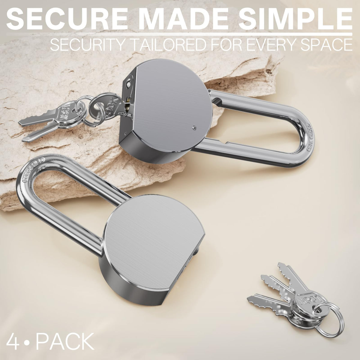 4 Pack 65mm Heavy Duty Keyed Alike Padlocks W501