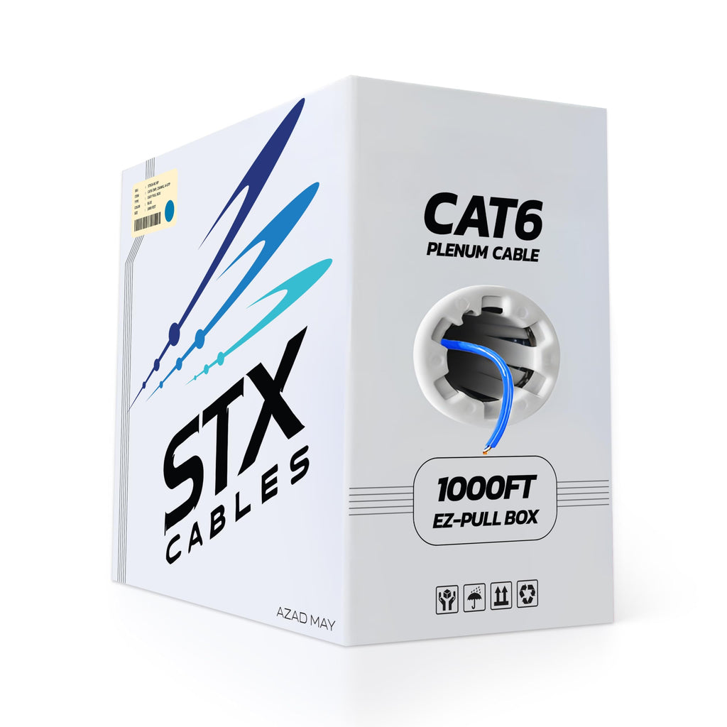 CAT6 Plenum Ethernet Cable 1000ft 23AWG UTP Blue J179