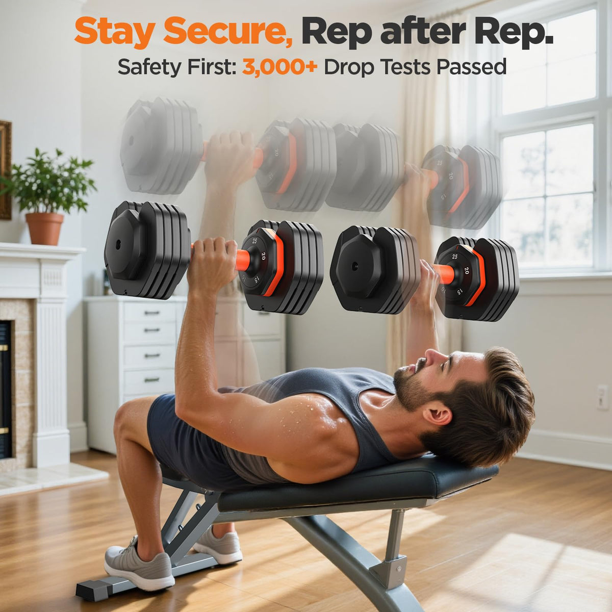 Adjustable Dumbbell Set of 2 with Storage Box N2322
