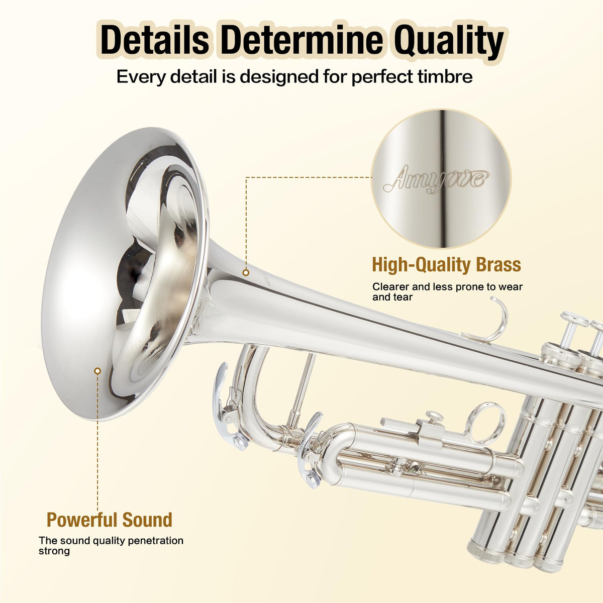 Nickel-Plated Brass Trumpet with Hard Case G9111
