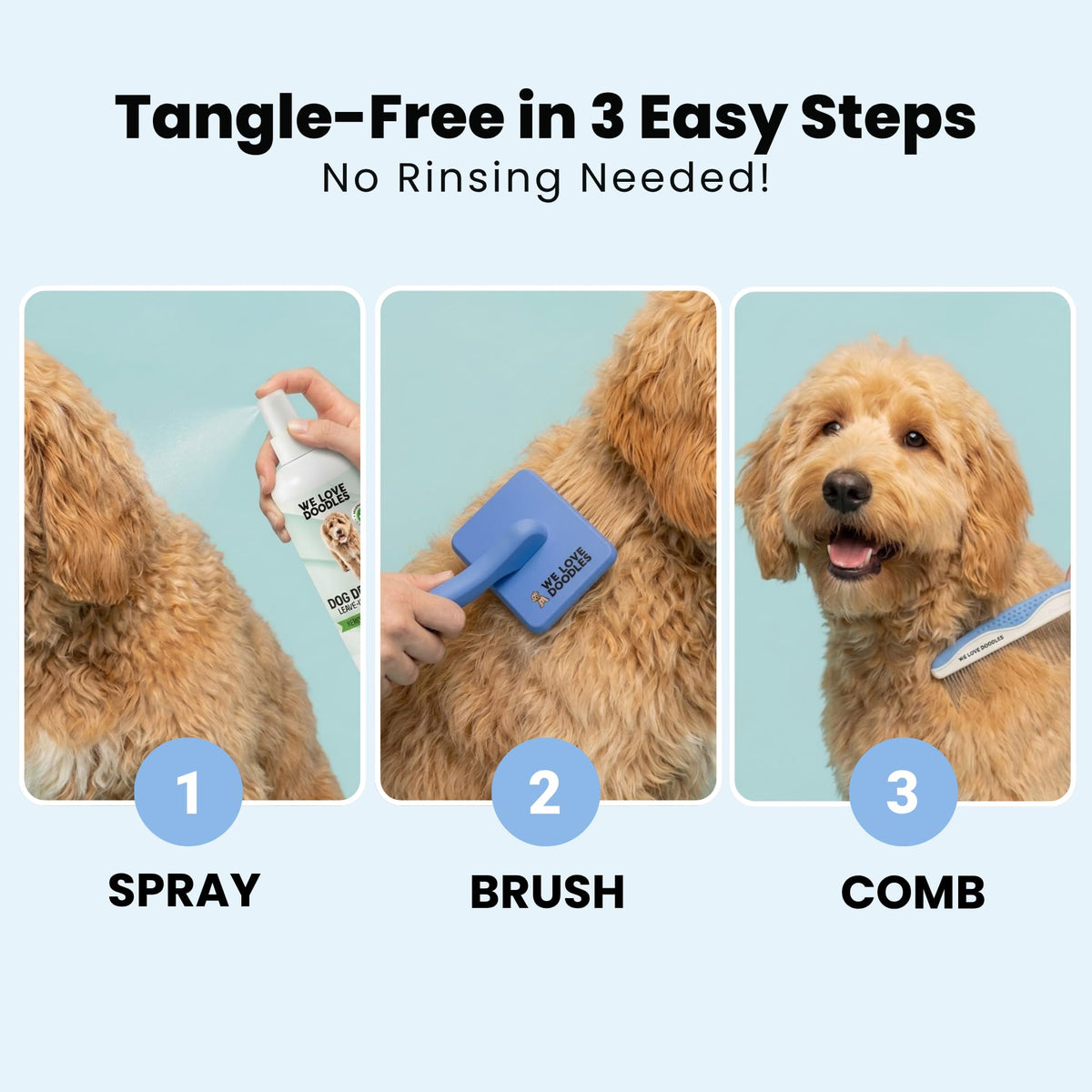 Dog Detangler Spray, Leave-in Conditioner Spray, Lavender, 16 OZ H116