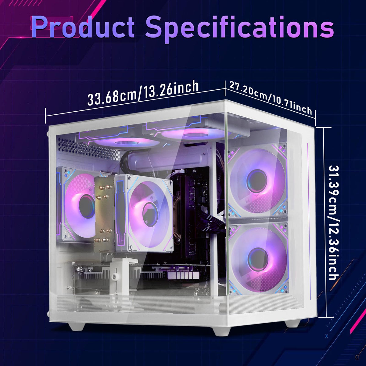 White Prebuilt Gaming PC Desktop Computer O83285