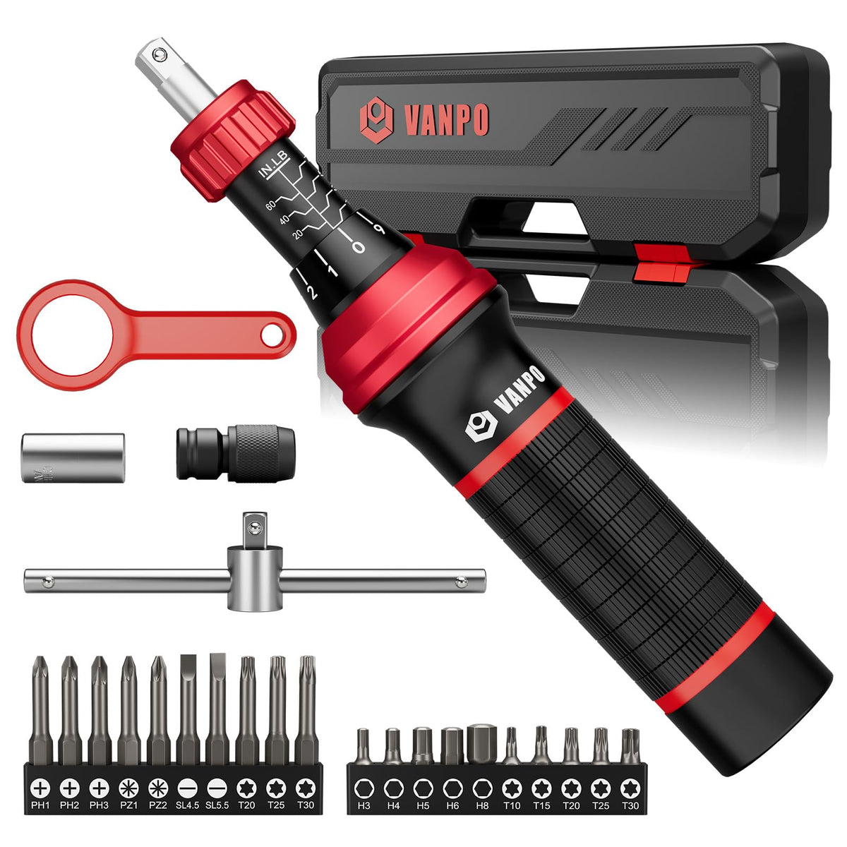 24 Pcs 10-70 Inch Pound Torque Screwdriver Set K811175