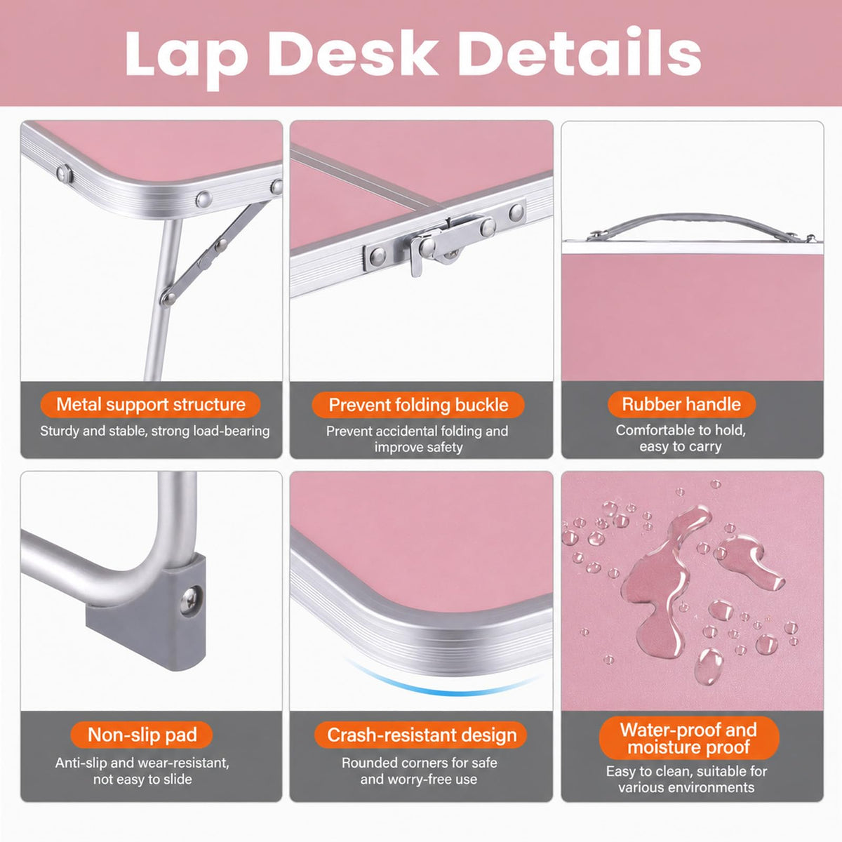 Foldable Laptop Desk with Hidden Storage C368641