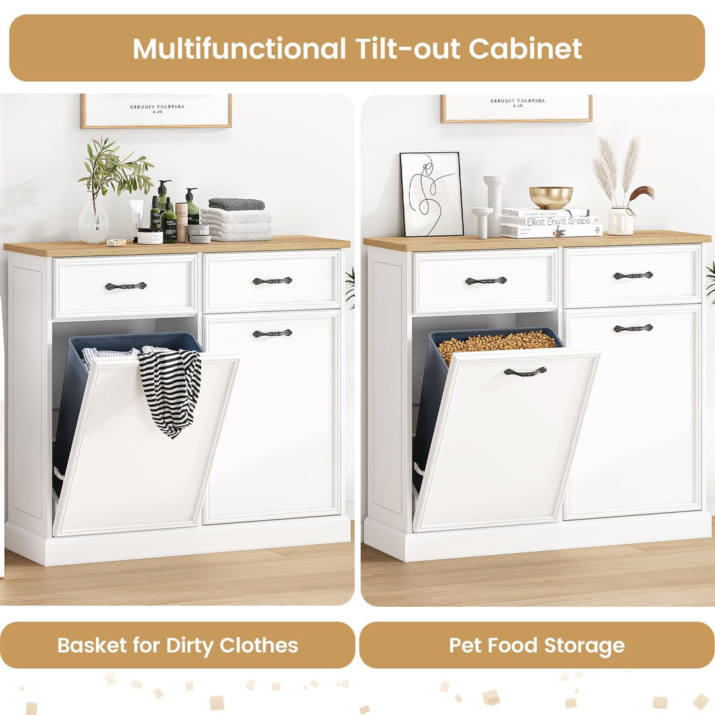 Double Tilt Out Trash Cabinet 20 gal White P3659