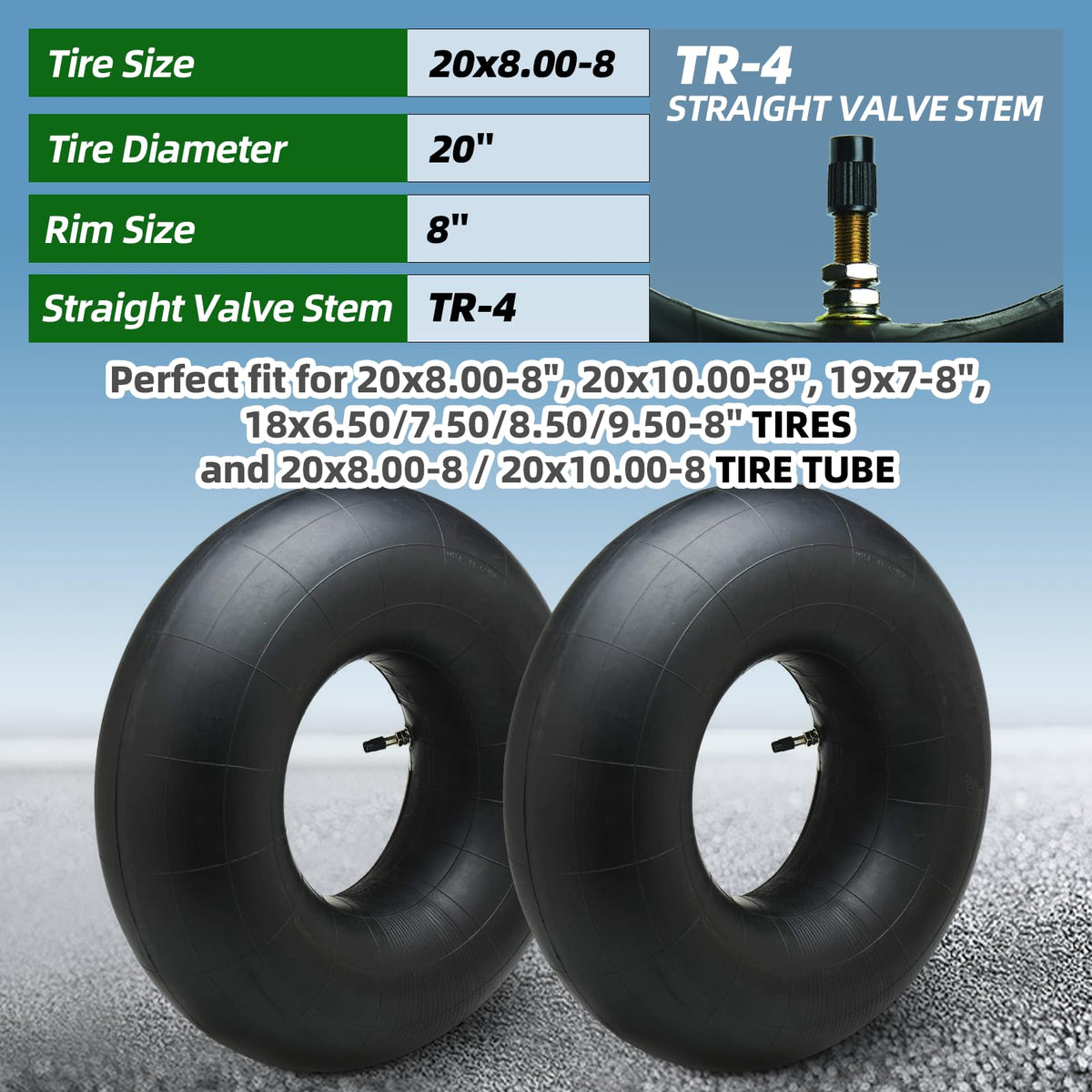 20x8.00-8 and 15x6.00-6 Inner Tubes O302936