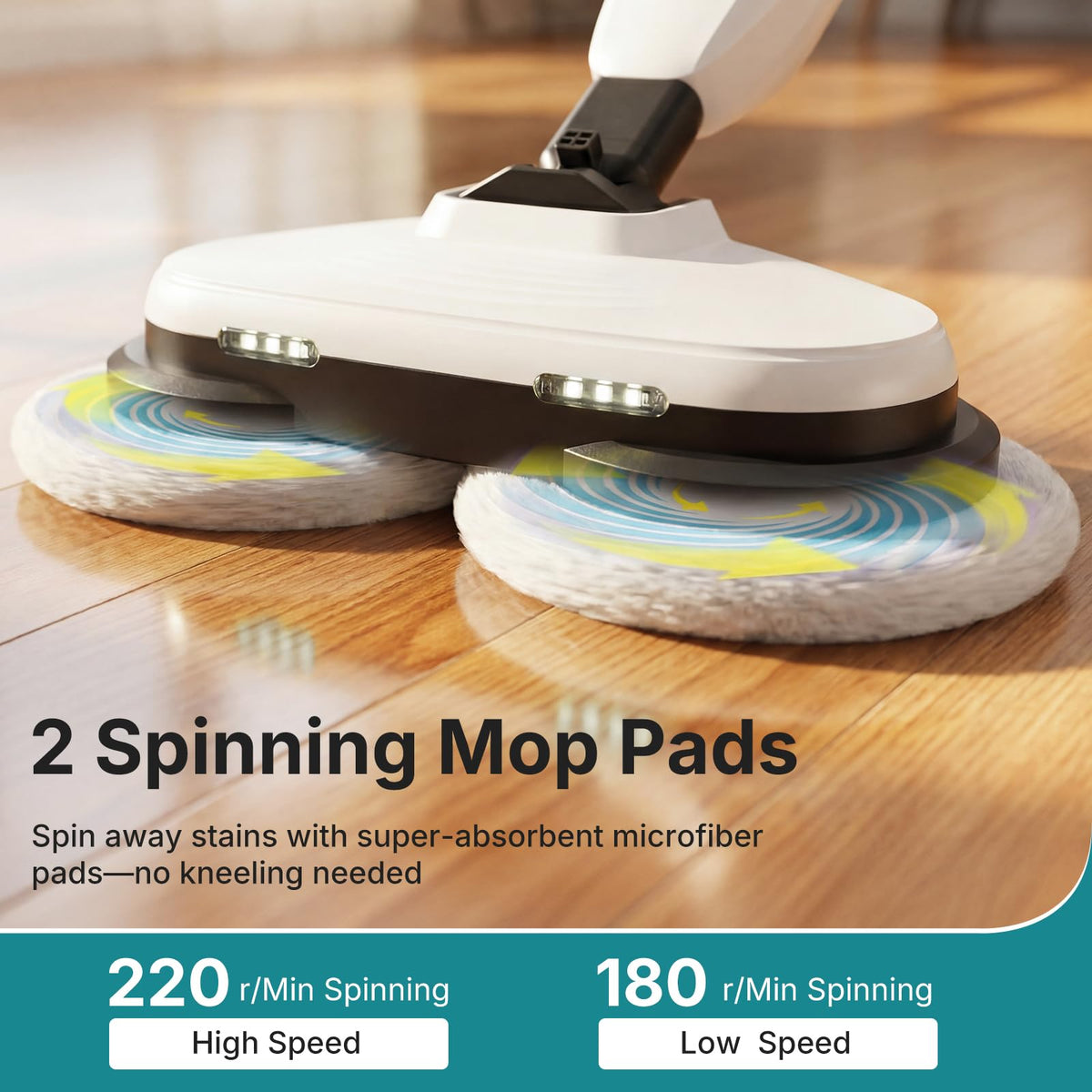Steam Mop with Rotating Pads and 4 Cleaning Modes M90484