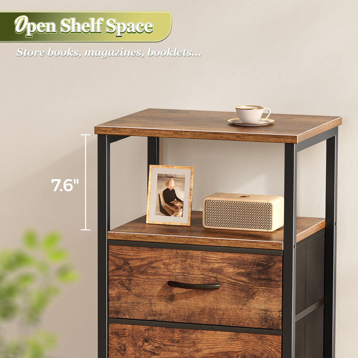 Night Stand Set of 2 with 2 Drawers L3709