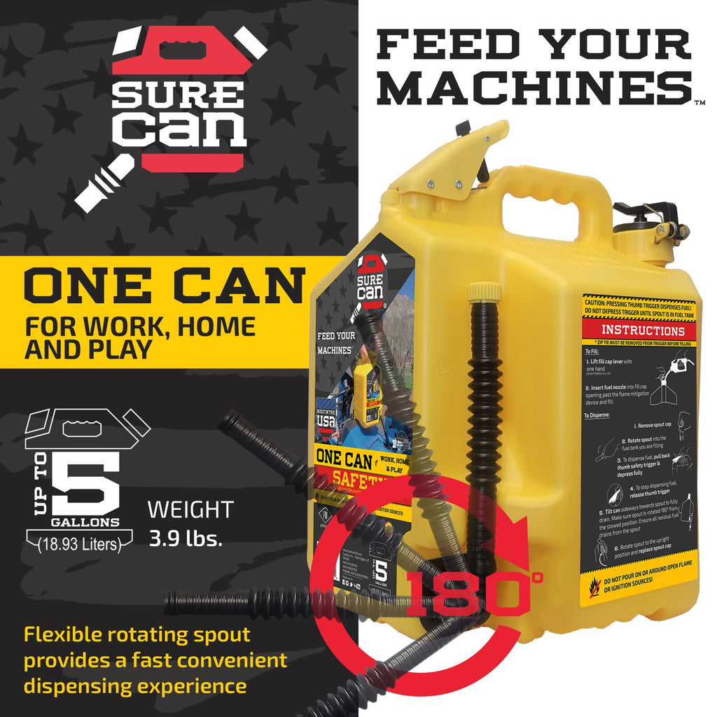 5 Gallon Self-Venting Safety Can with Rotating Spout N7910