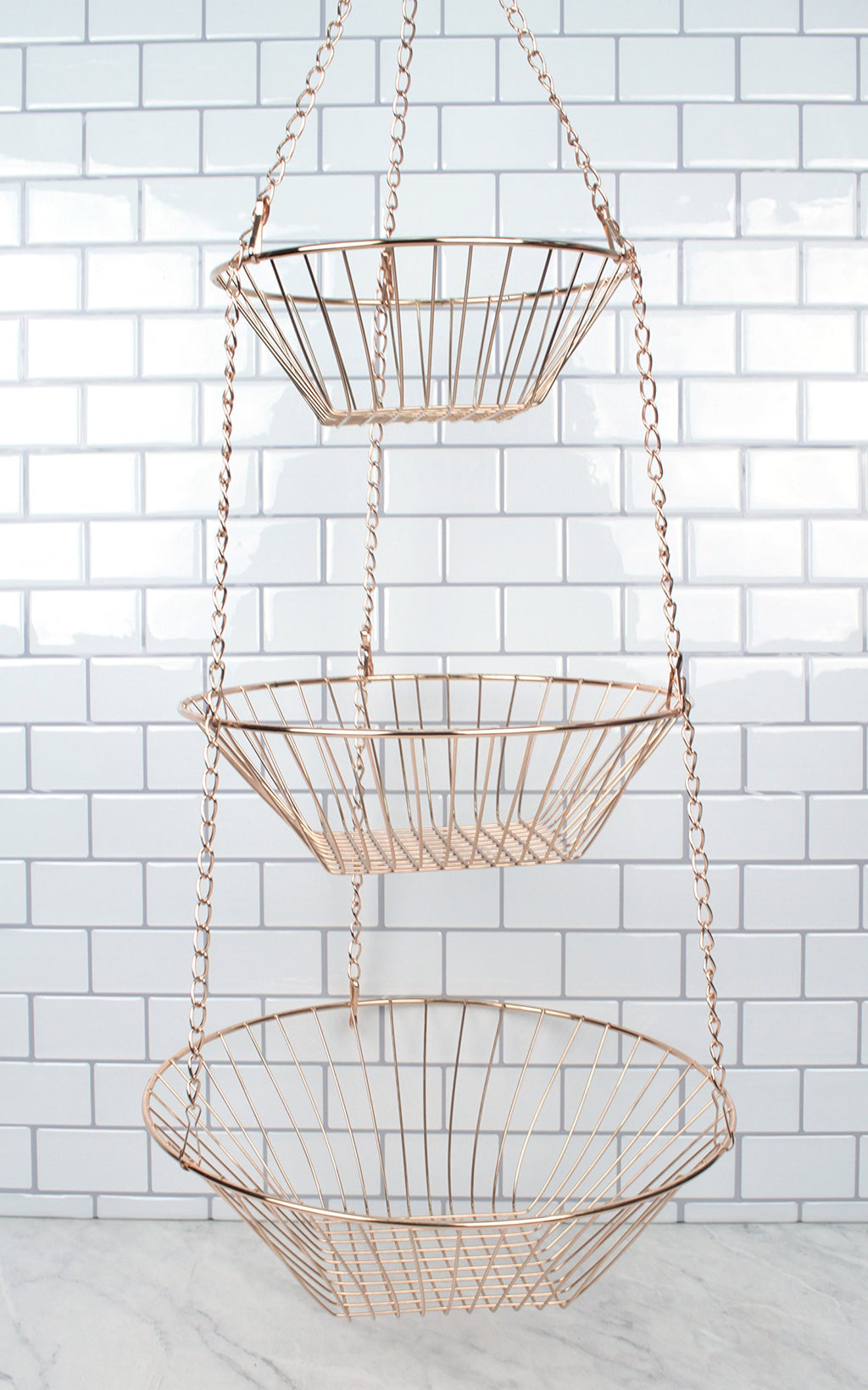 3-Tier Copper Wire Hanging Baskets G651