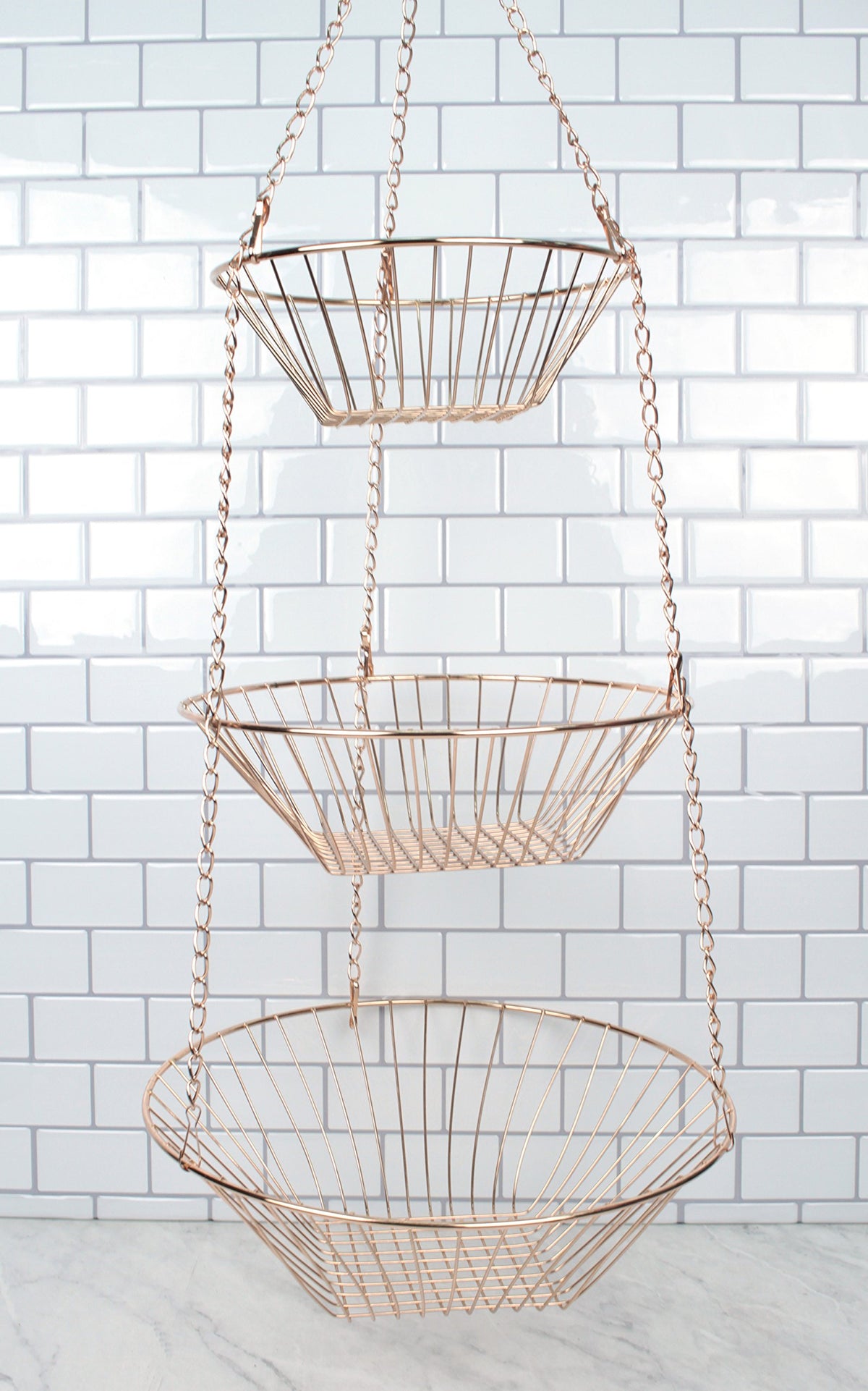 3-Tier Copper Wire Hanging Baskets G651