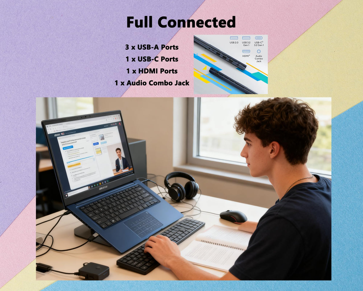 14" FHD Laptop, 13th Gen Intel Core i7, 12GB RAM, 512GB SSD, Windows 11 Q453349