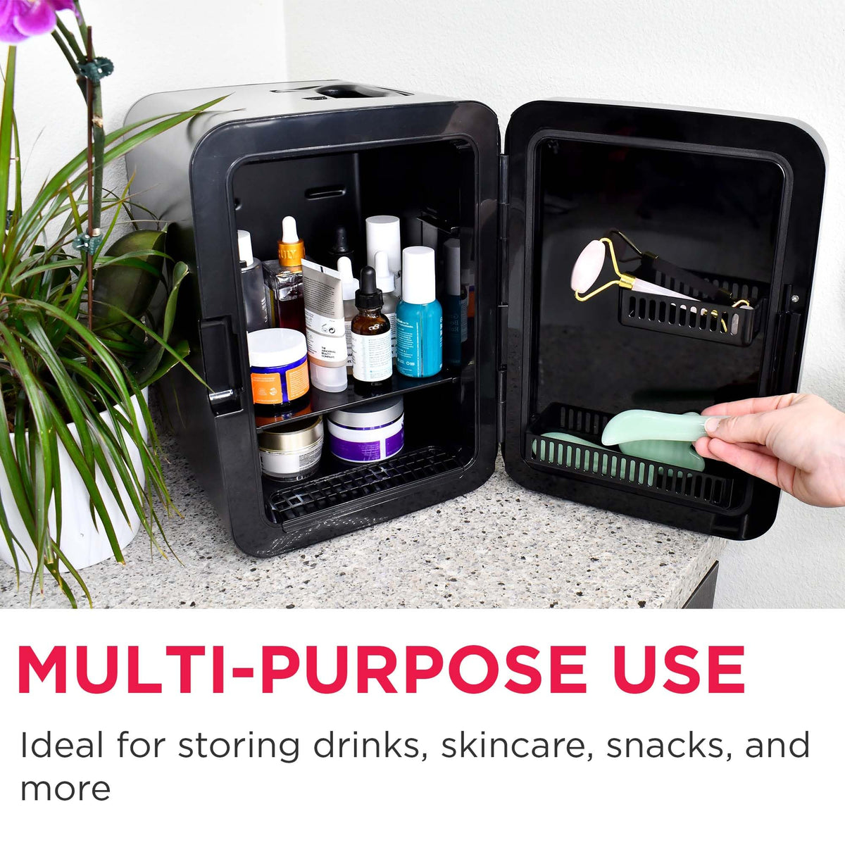 10L Brushed Black Stainless Mini Personal Fridge Cooler K152