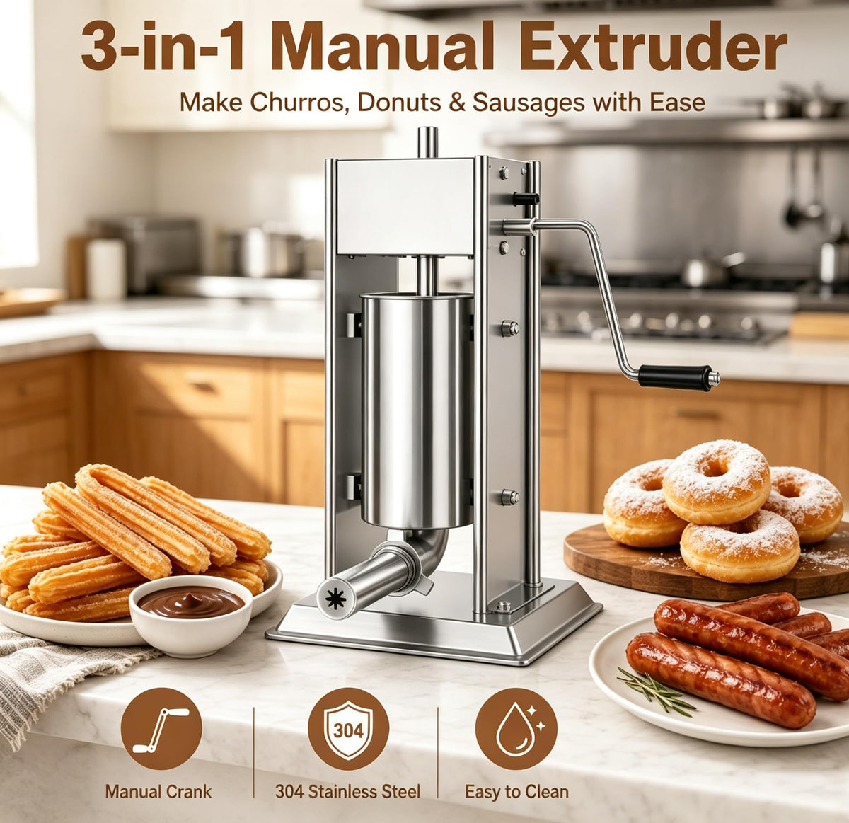 3-in-1 Manual Sausage Stuffer 15LB P92246