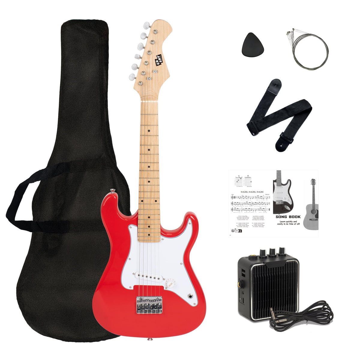 32 Inch Junior Size Red Electric Guitar Beginner Kit with Amplifier and Bag G298755