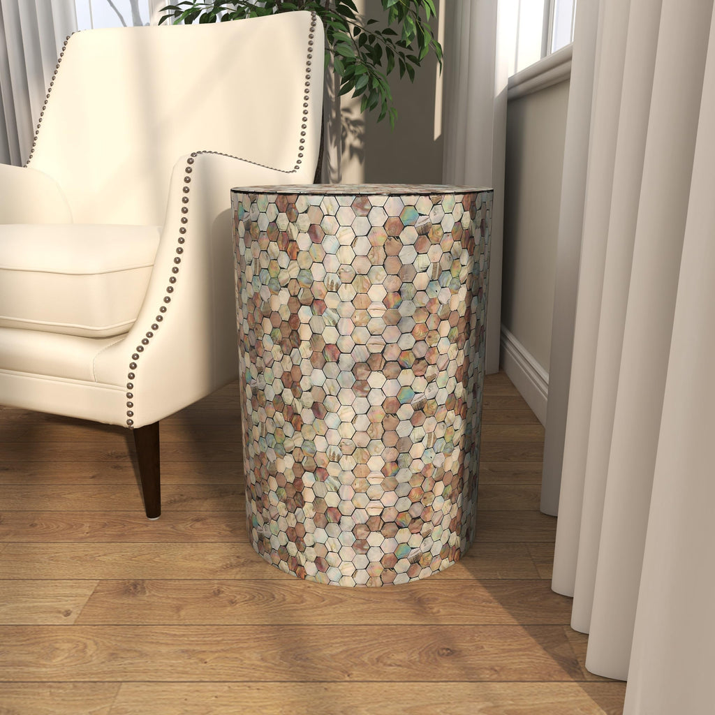 14" x 14" x 20" Multi Colored Mosaic Side Table H842
