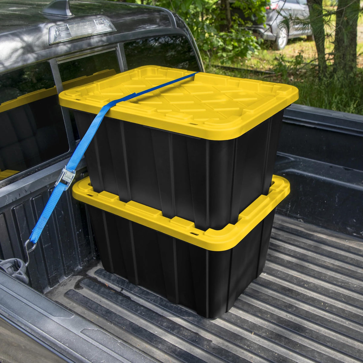 6 Pack 27 Gallon Heavy Duty Plastic Storage Bins with Lids O52808