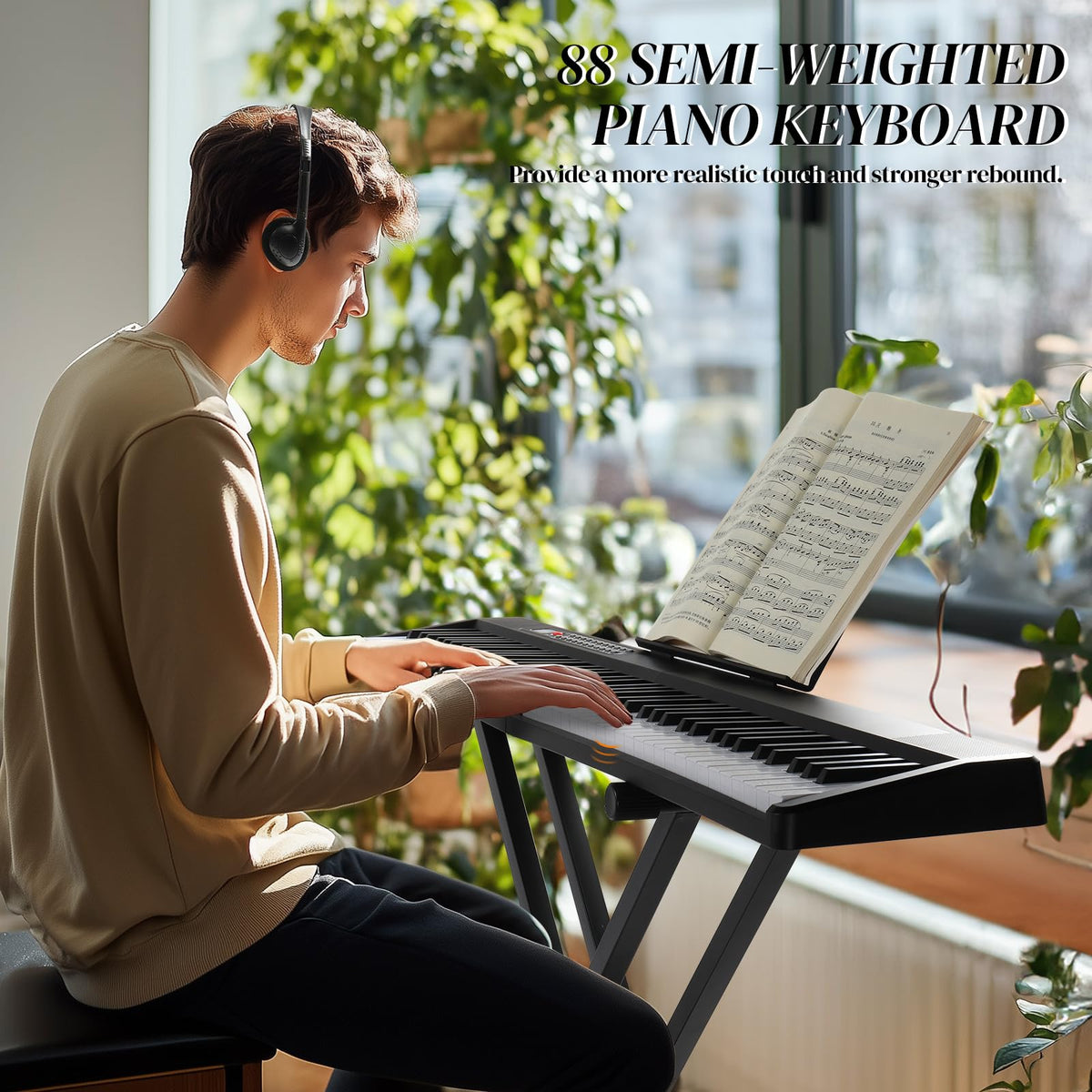 88 Key Foldable Electronic Keyboard Piano with Stand P11879