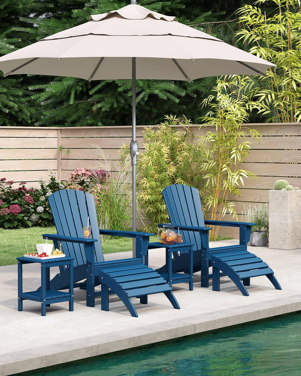 Oversized Adirondack Chairs Set of 2 Blue R266923