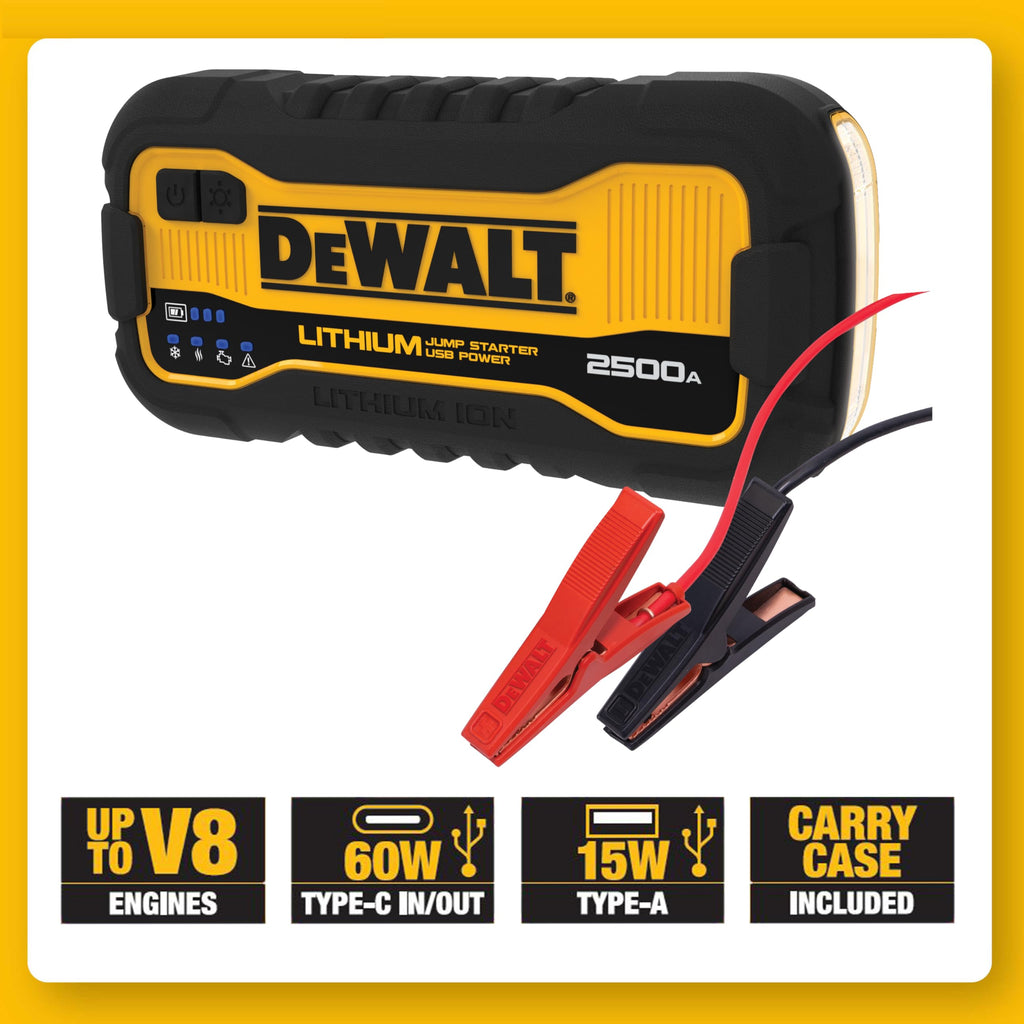 2500 Peak Amp Lithium Jump Starter with USB Power Bank C83517
