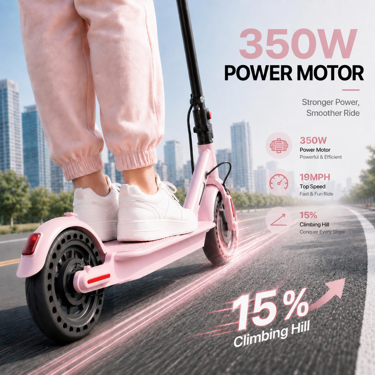 350W/500W Electric Scooter with Seat, Dual Suspension T12254