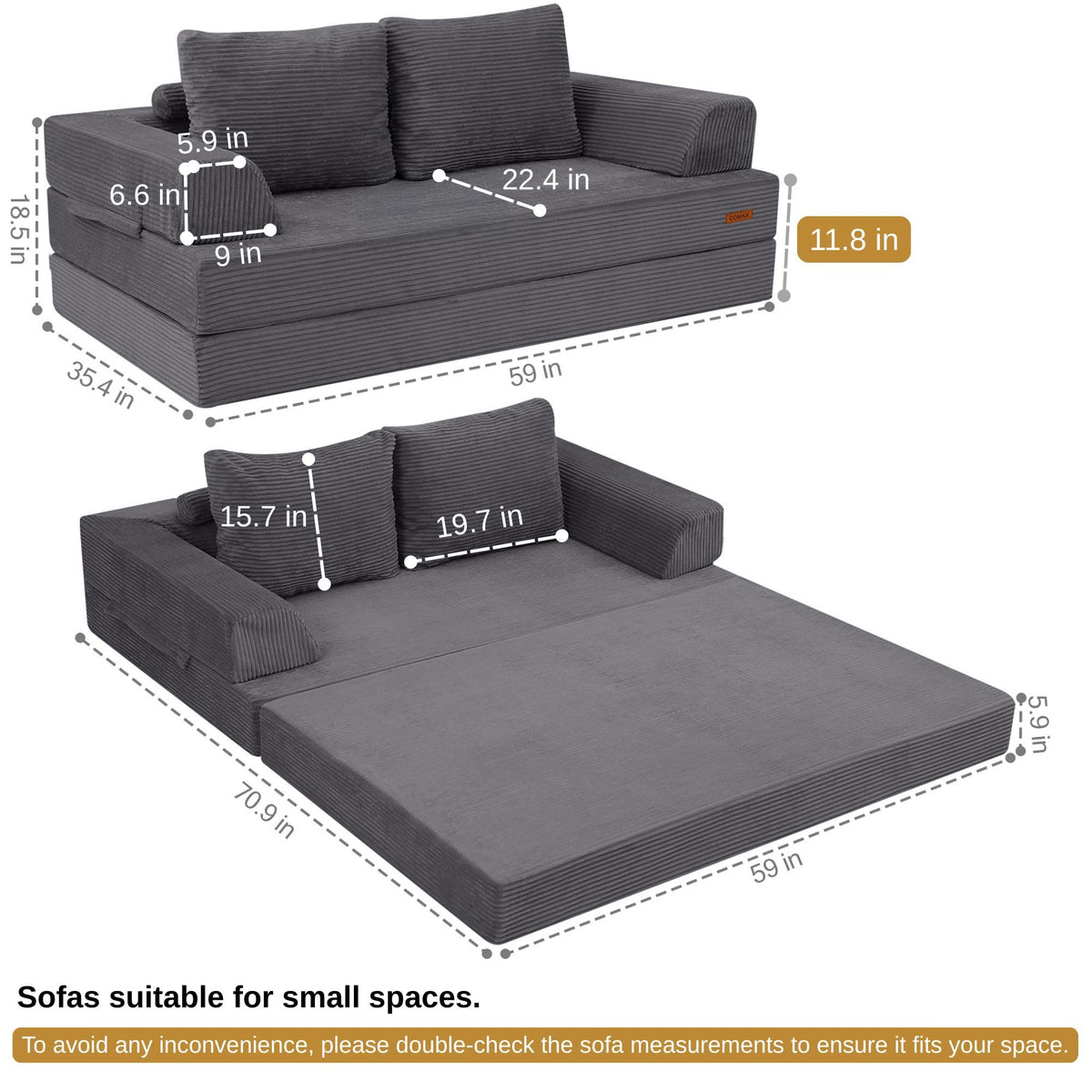 Convertible Futon Sofa Bed W695529