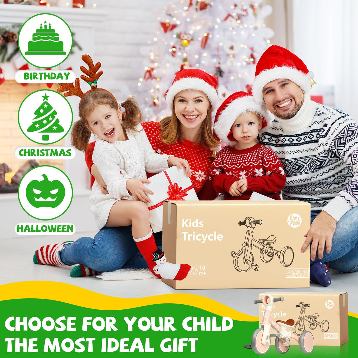 Toddler Balance Bike 4 in 1 Tricycle O636614