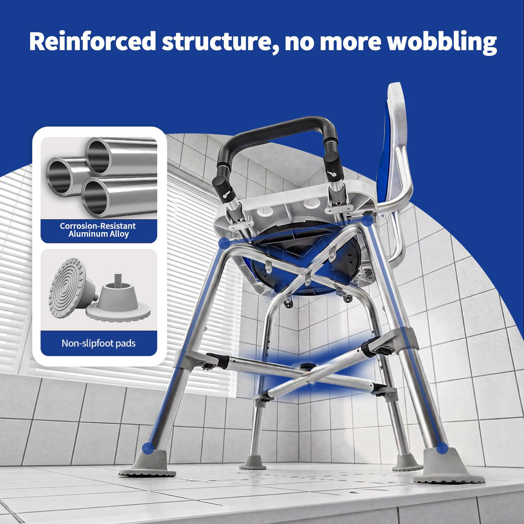 360° Swivel Shower Chair, 500 lbs Capacity, Height Adjustable Z249964