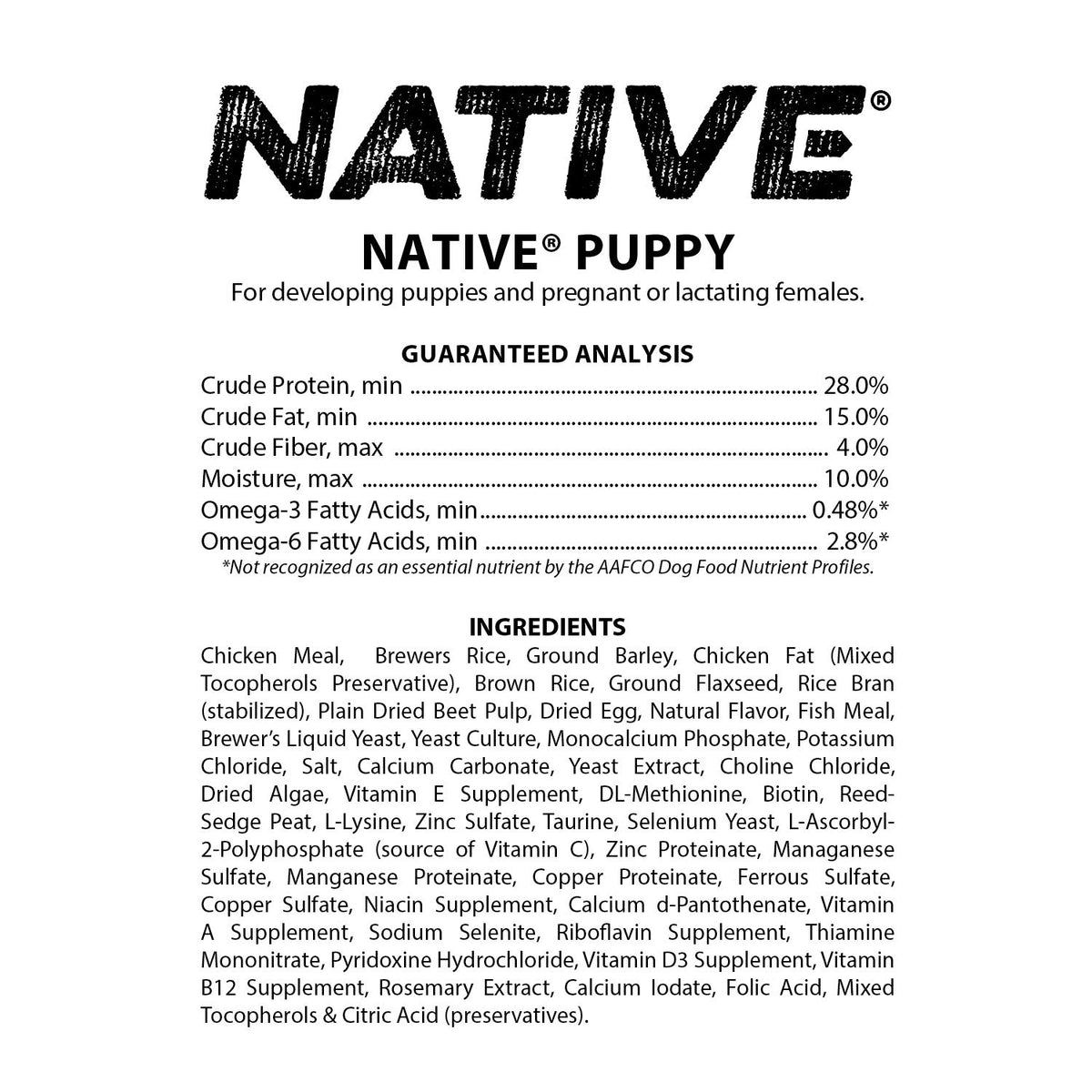 Chicken Meal and Rice Puppy Food 40 Pound Bag V8647