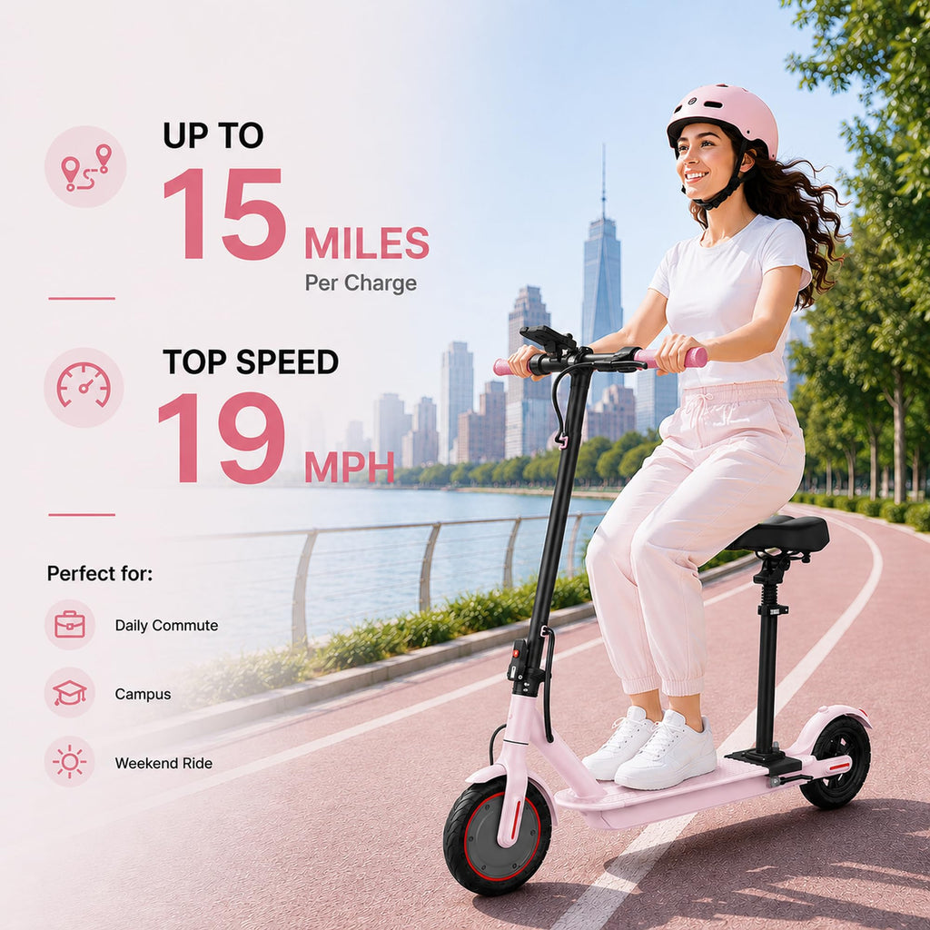 350W/500W Electric Scooter with Seat, Dual Suspension T12254