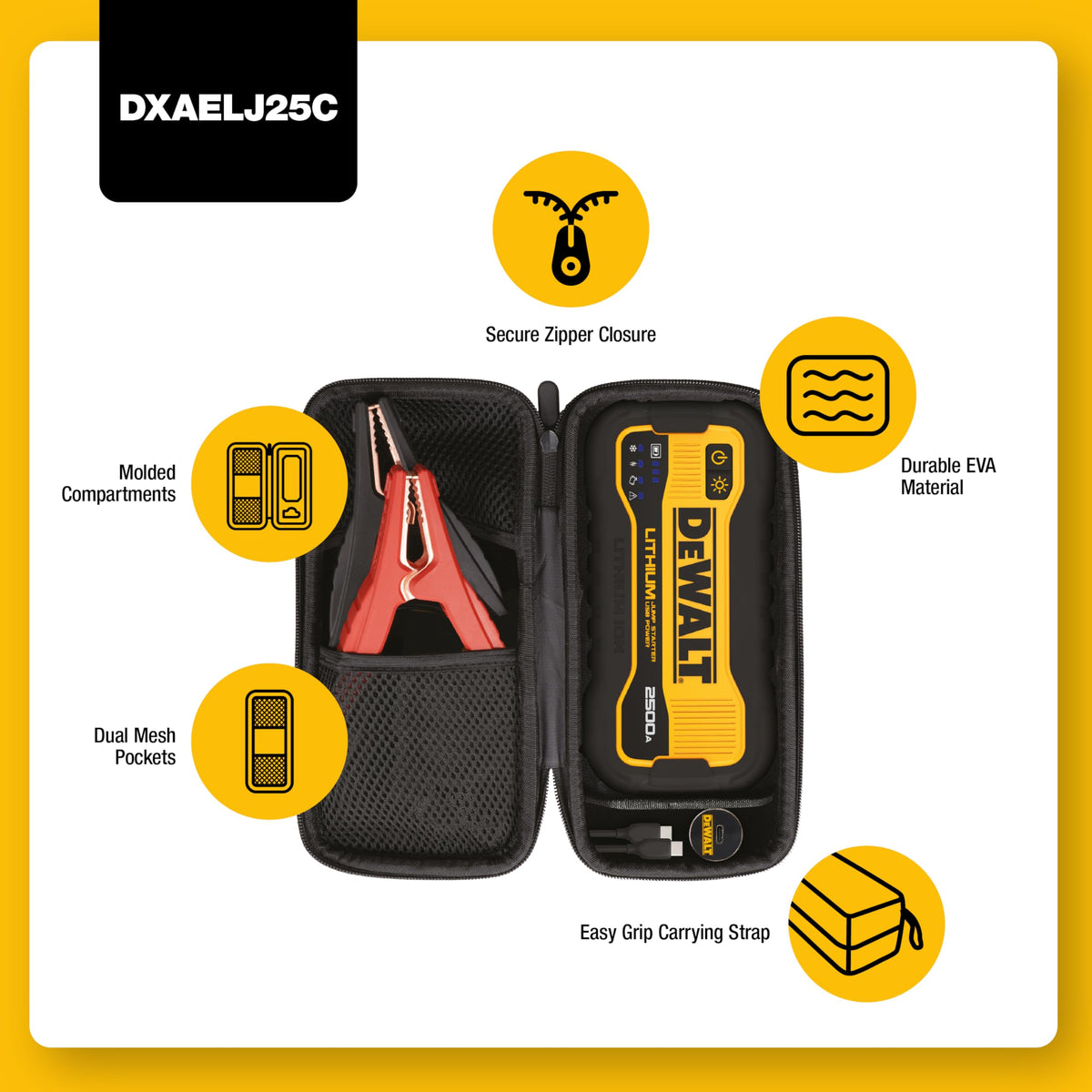 2500 Peak Amp Lithium Jump Starter with USB Power Bank C83517