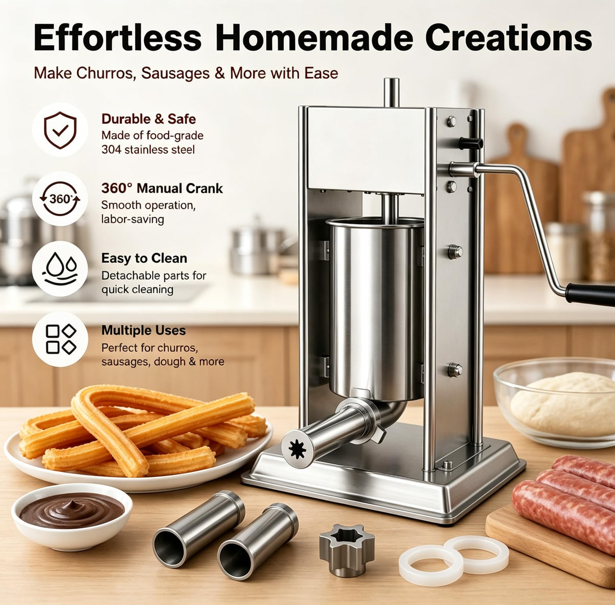 3-in-1 Manual Sausage Stuffer 15LB P92246