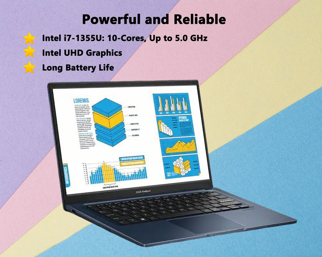 14" FHD Laptop, 13th Gen Intel Core i7, 12GB RAM, 512GB SSD, Windows 11 Q453349