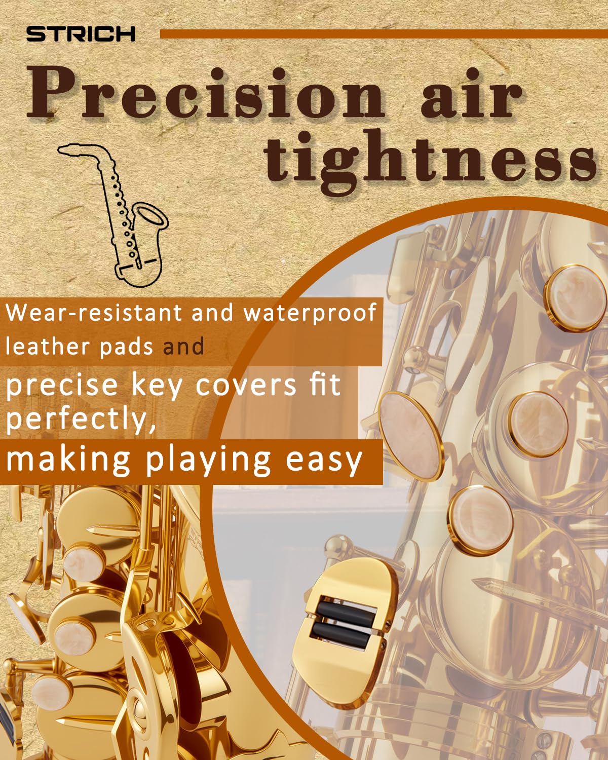 Alto Saxophone Brass Student Beginner Kit with Hard Case Z299