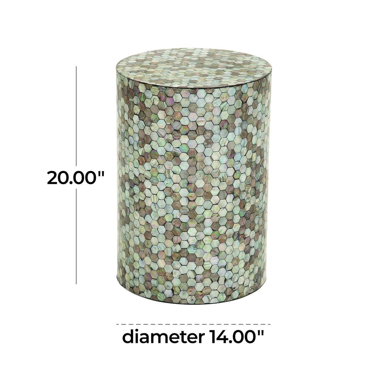 14" x 14" x 20" Multi Colored Mosaic Side Table H842