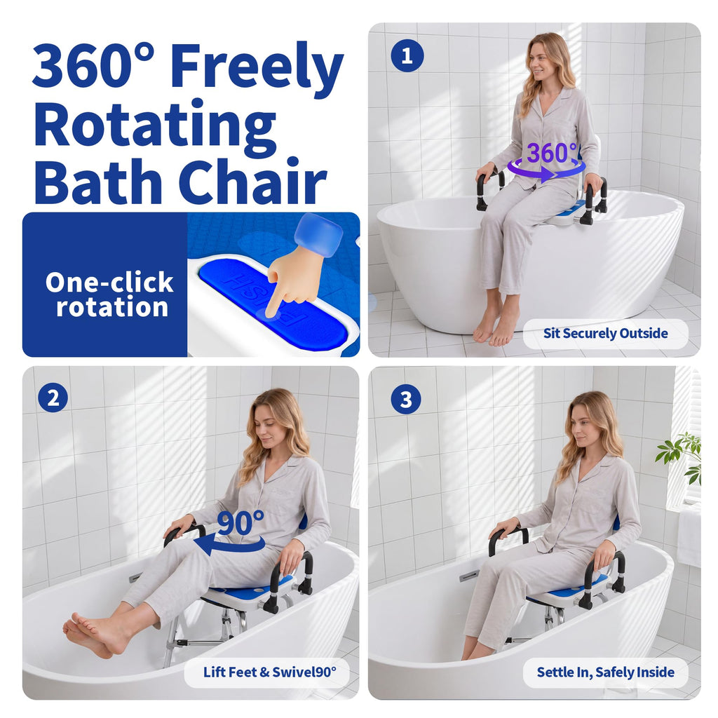 360° Swivel Shower Chair, 500 lbs Capacity, Height Adjustable Z249964