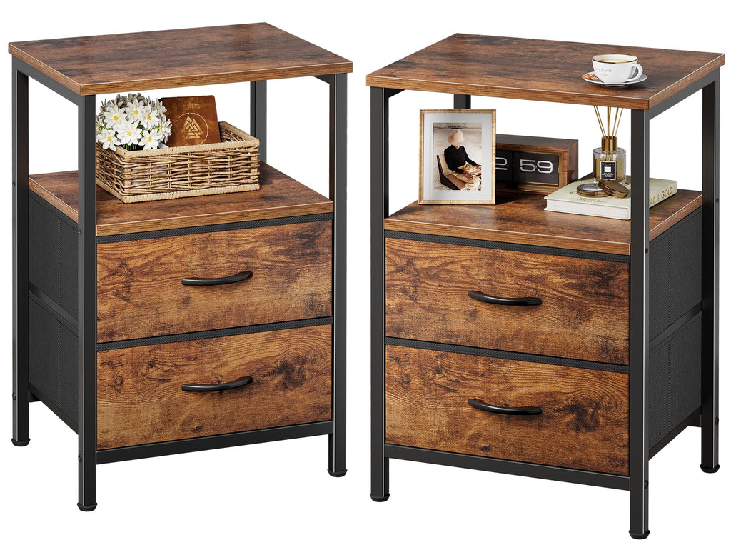 Night Stand Set of 2 with 2 Drawers L3709