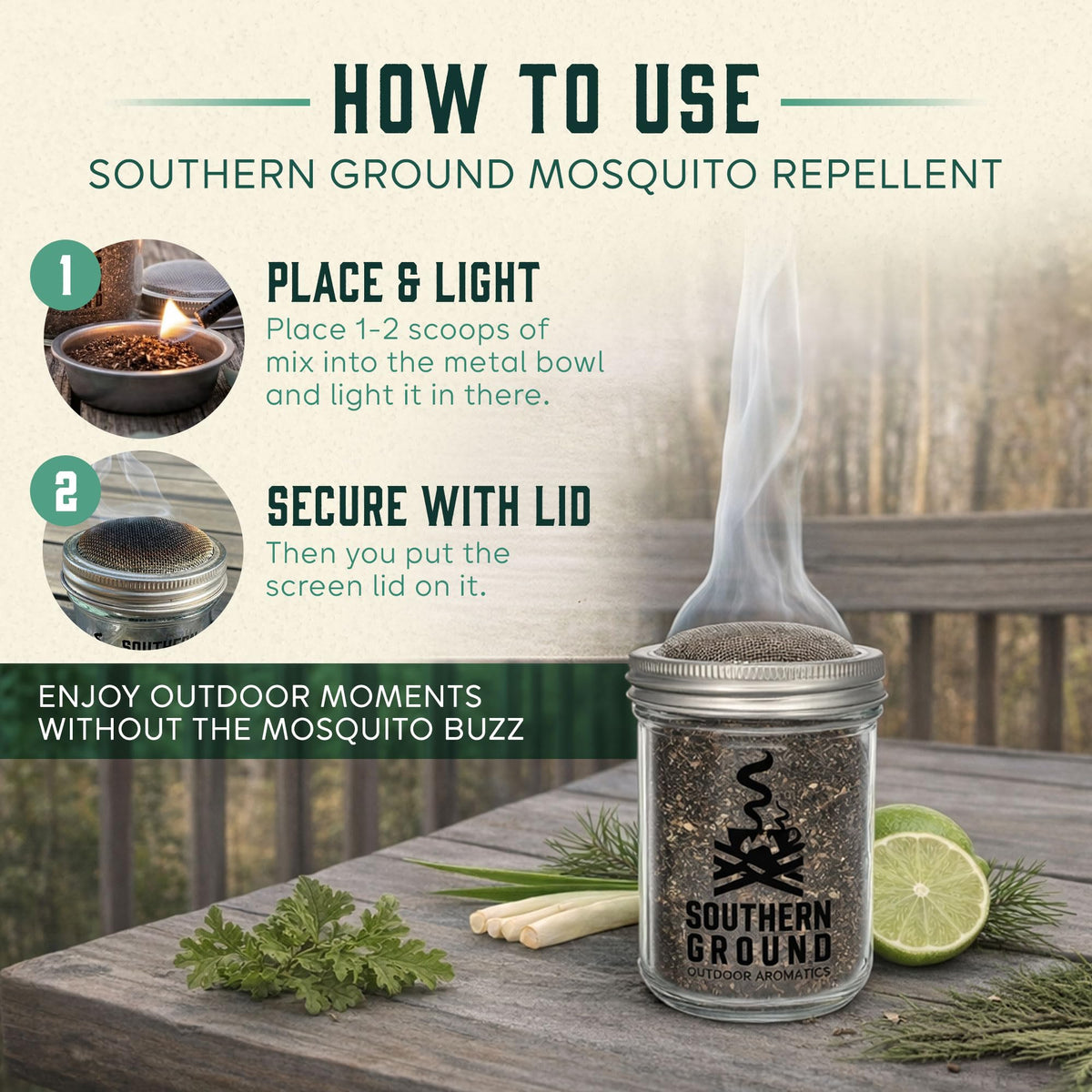 Natural Mosquito Repellent Outdoor Candle S194873