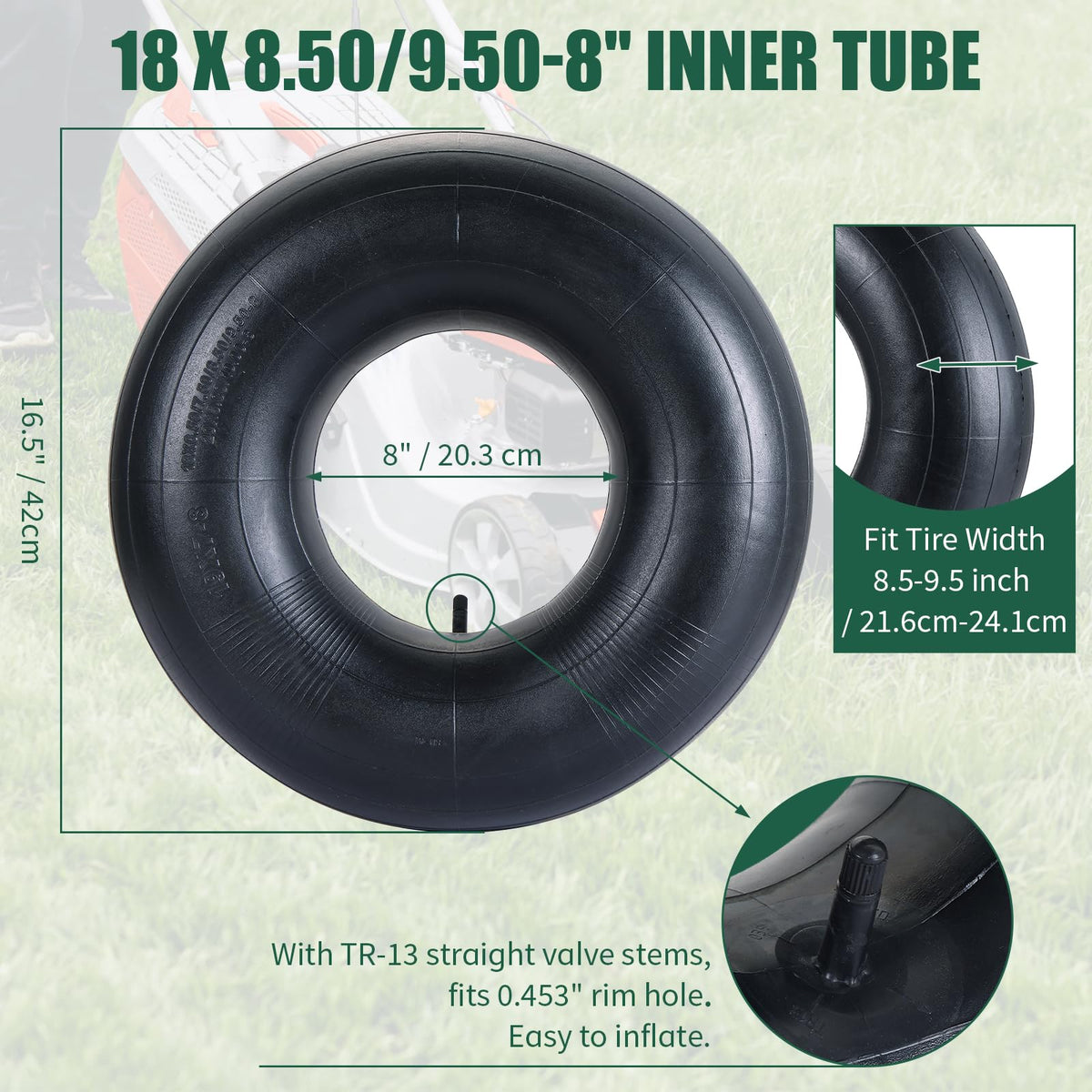 2Pcs 18X8.50/9.50-8 Inner Tubes with TR-13 Valve Stem Y33679
