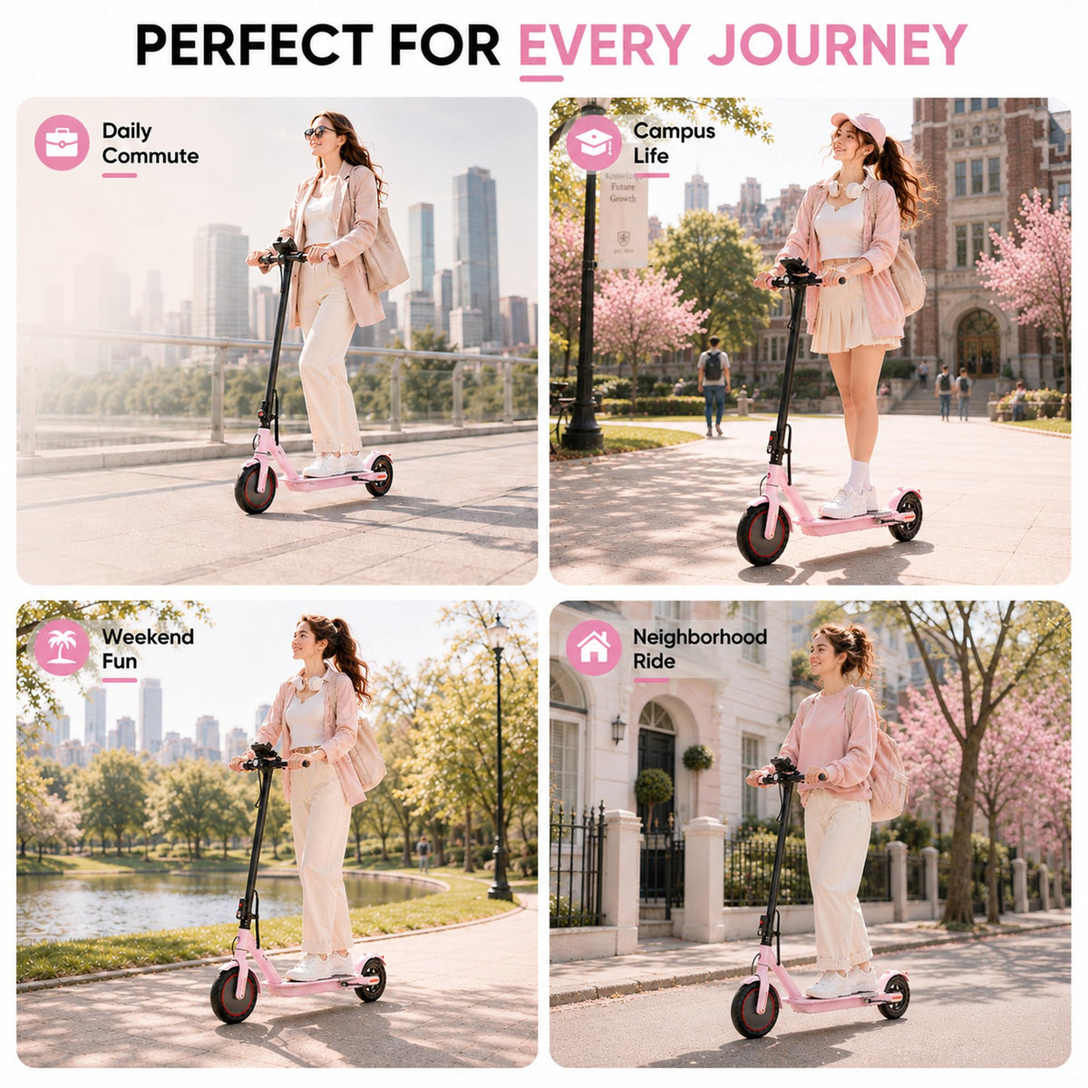 350W/500W Electric Scooter with Seat, Dual Suspension T12254