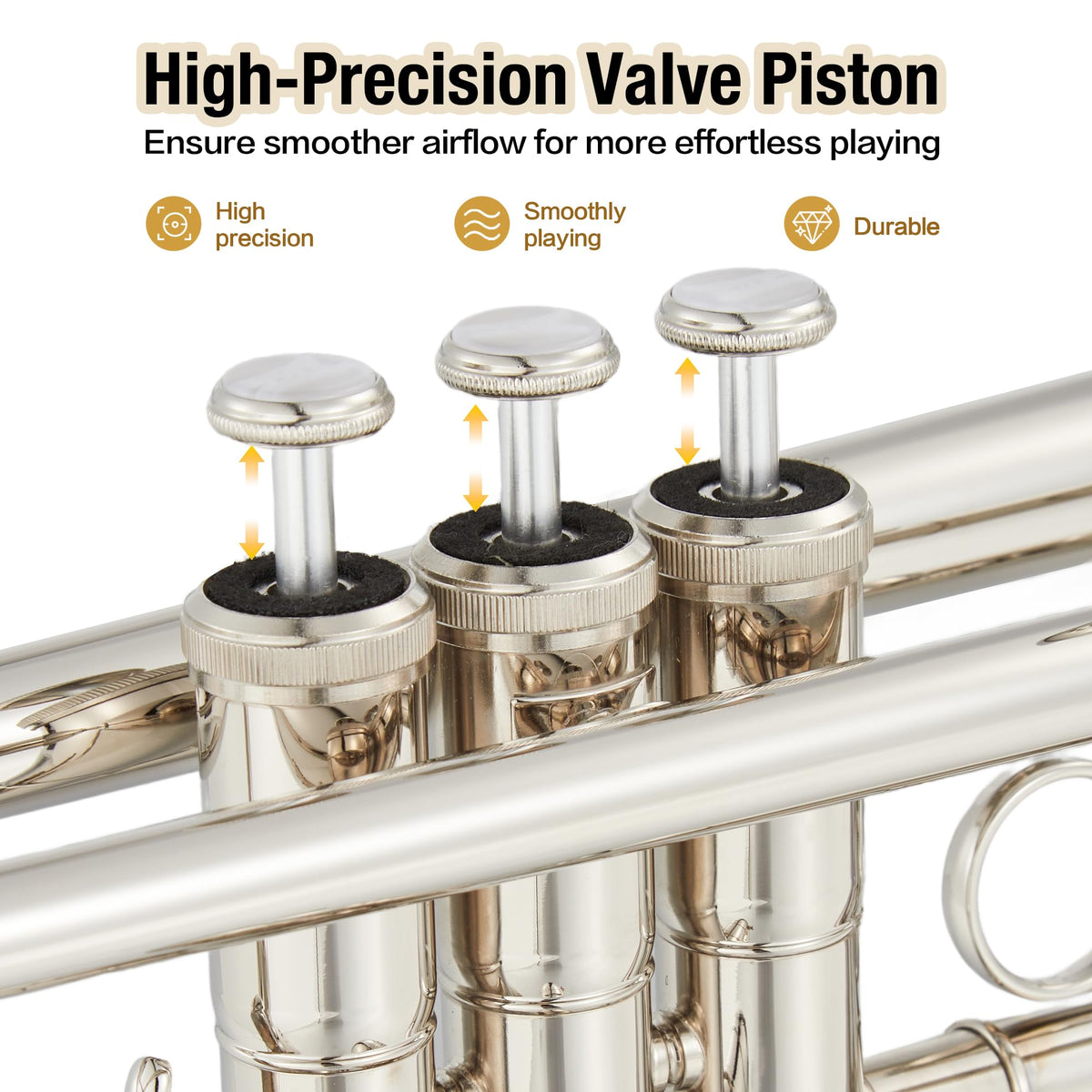 Nickel-Plated Brass Trumpet with Hard Case G9111