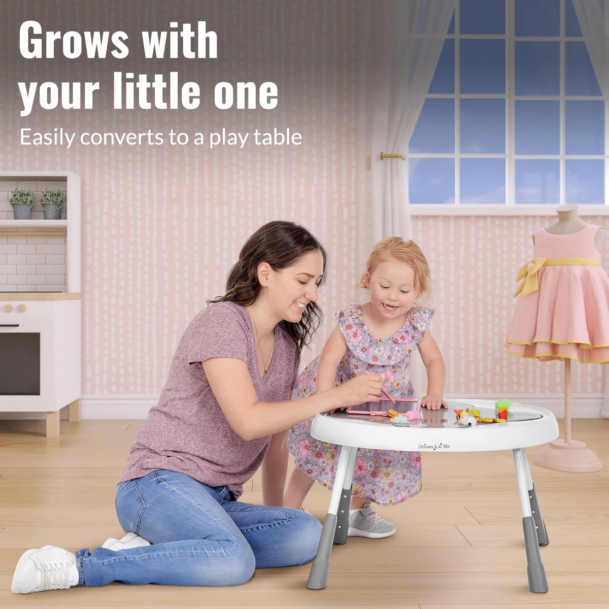2 in 1 Baby Activity Center and Play Table with 3 Detachable Toys C243514